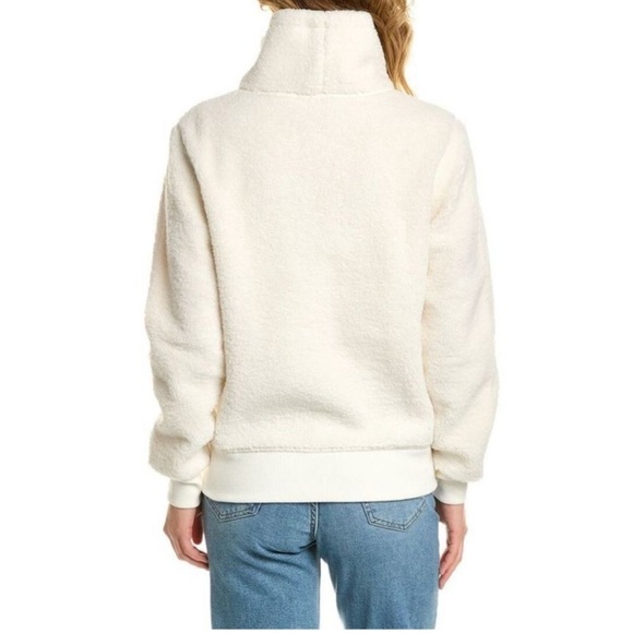 Brooks Brothers Ivory White Teddy Pullover Drawstring Mock Neck Sweatshirt Sz S - Picture 2 of 9